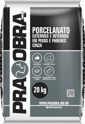 Argamassa Porcelanato cinza PRAOBRA saco 20 kg