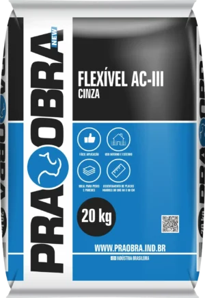 Argamassa Flexível AC-III Cinza PRAOBRA saco 20 kg
